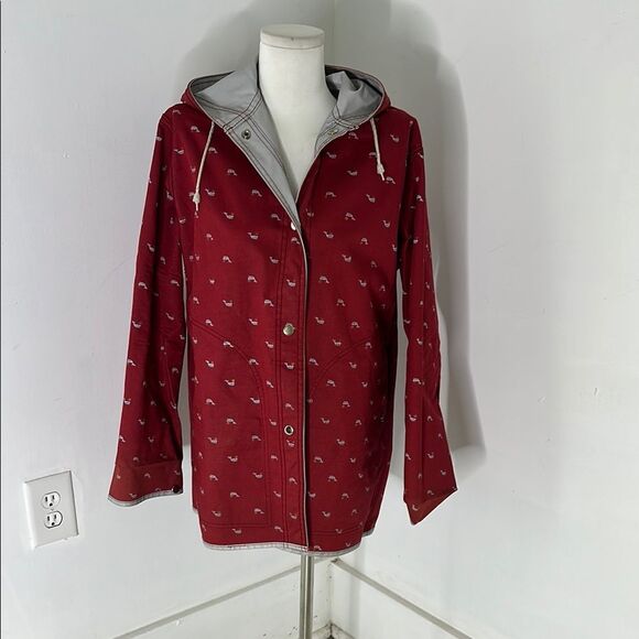 Vintage 60s Reversible Whale Printed Rain Jacket - Picture 1 of 10